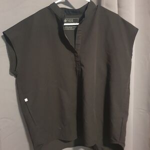 Figs Women's Black Casual Button Down Shirt